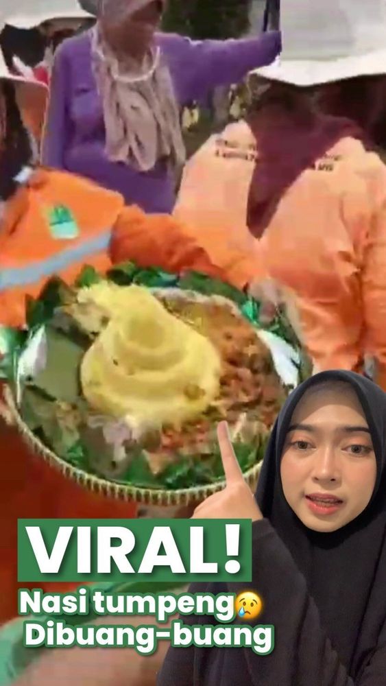 Viral! Traditional Tumpeng Rice Wasted